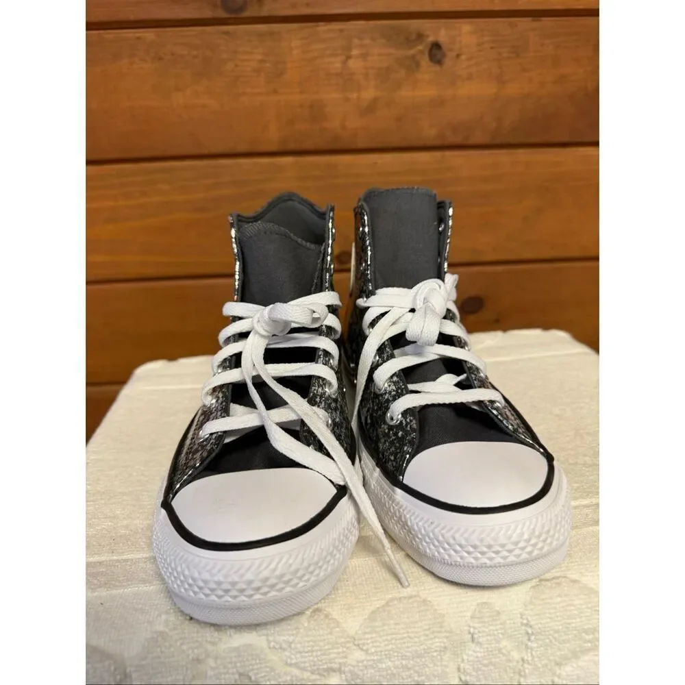 Converse Youth Sz 7 Chuck Taylor All Star Glitter high-top sneakers black/silver